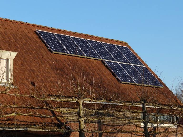 PV Solar Panels on the roof of a house
